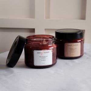 Vanilya Kokulu Amber Kavanoz Mum 220 Gr