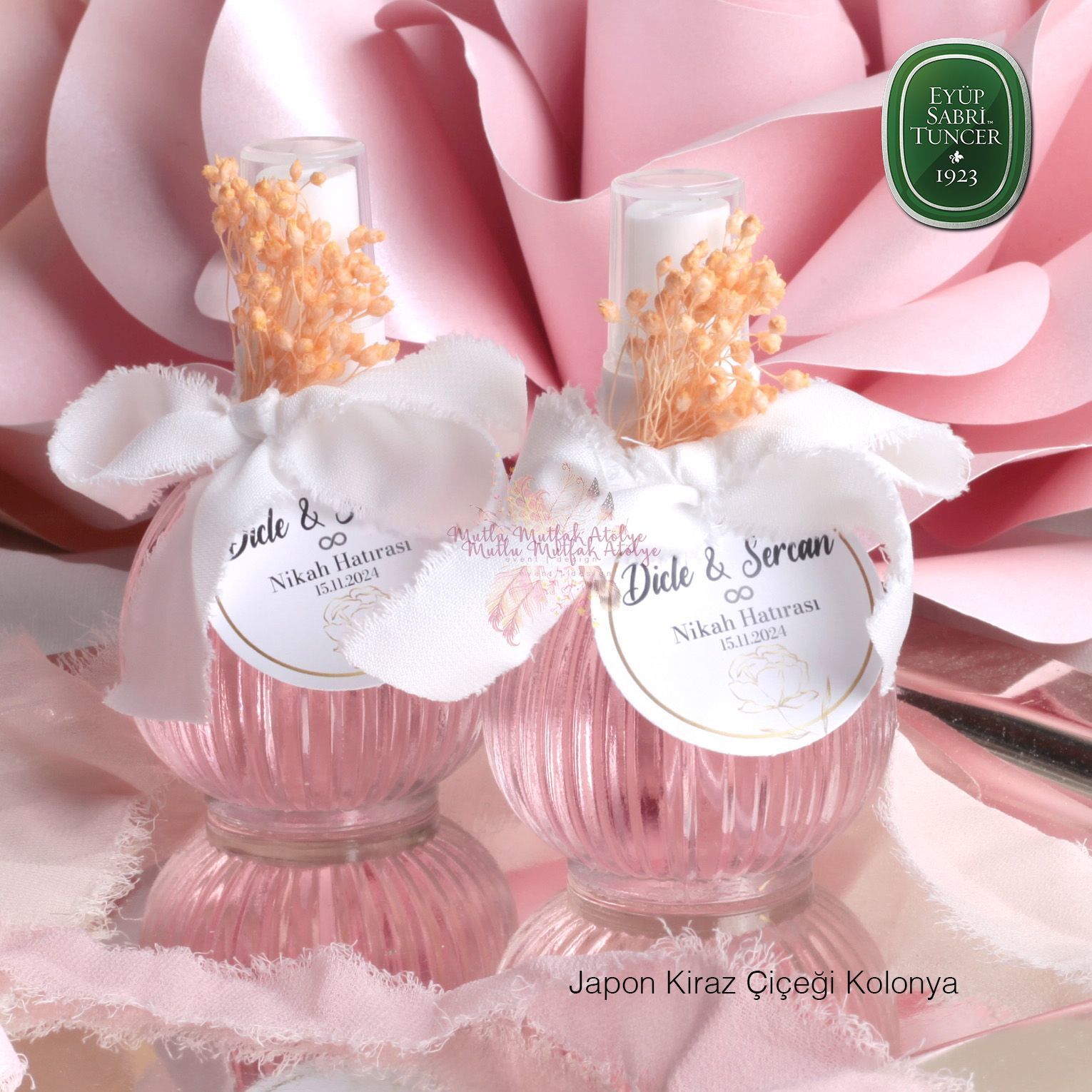 Fısfıslı Yuvarlak Cam Şişe Hediyelik Eyüp Sabri Tuncer Kolonya