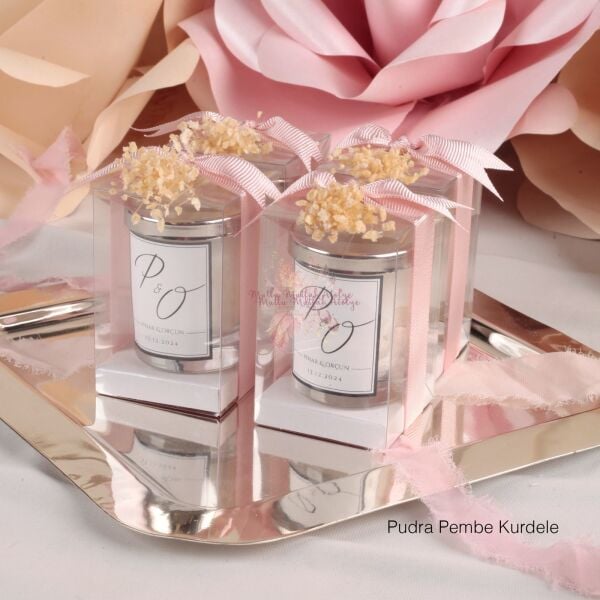 Hediyelik Çiçekli Kutulu Kapaklı Kokulu Mum