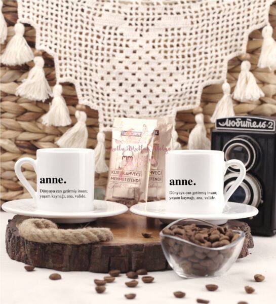 Anneler Günü İkili Türk Kahvesi Fincanı