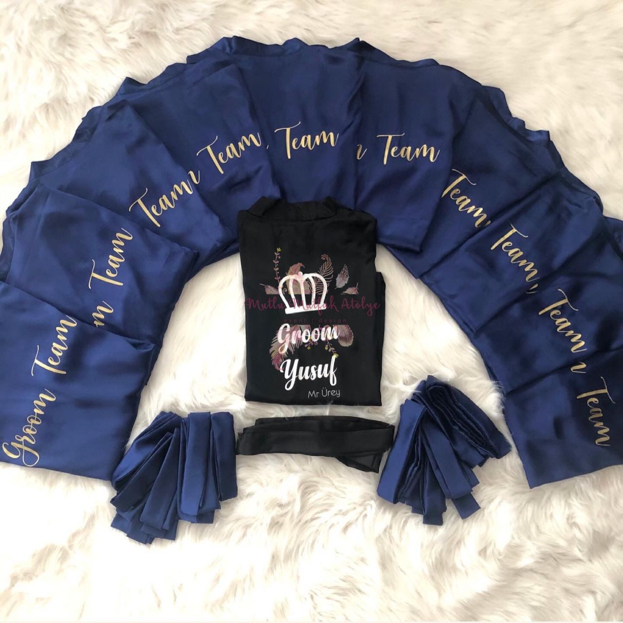 Lacivert Sağdıç Sabahlığı