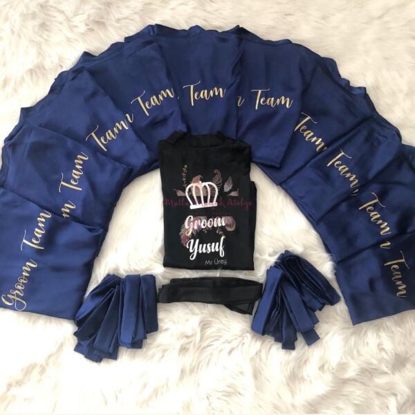 Lacivert Sağdıç Sabahlığı