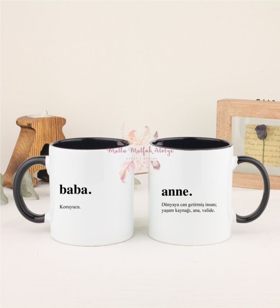 Babalar Günü İkili Siyah Kupa Bardak