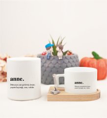 Anneler Günü Ahşap Altlıklı Fincan ve Kumbara