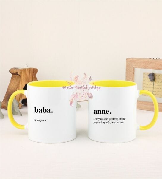 Babalar Günü İkili Sarı Kupa Bardak