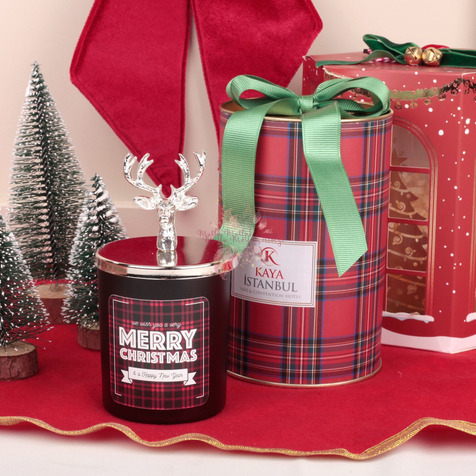 Yılbaşı Hediyelik Kutulu Çikolata Kokulu Mum