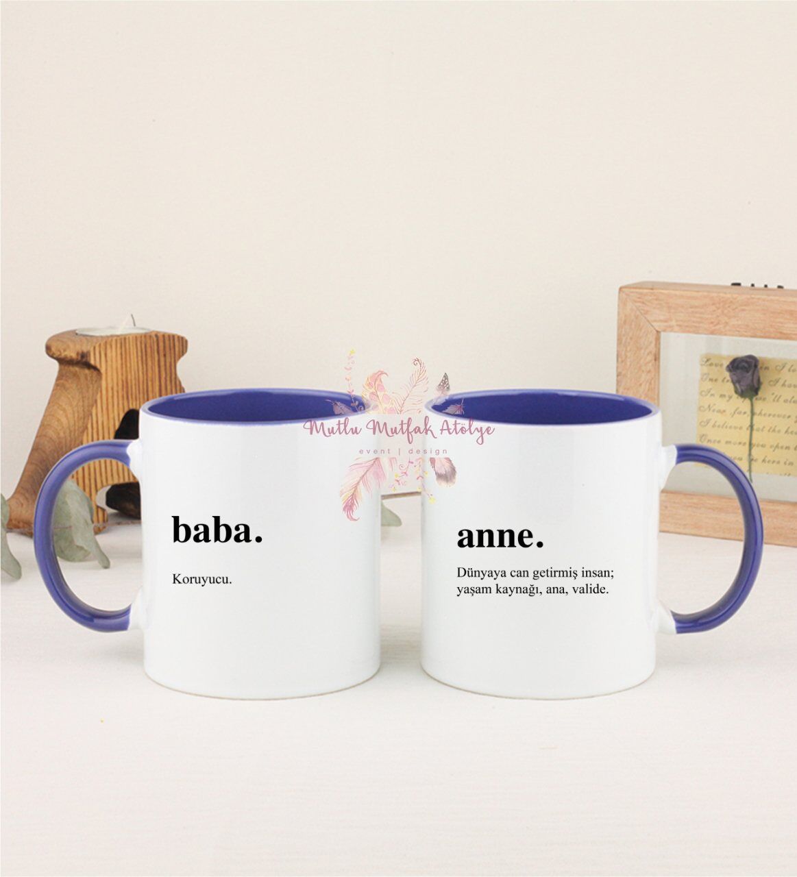 Babalar Günü İkili Lacivert Kupa Bardak