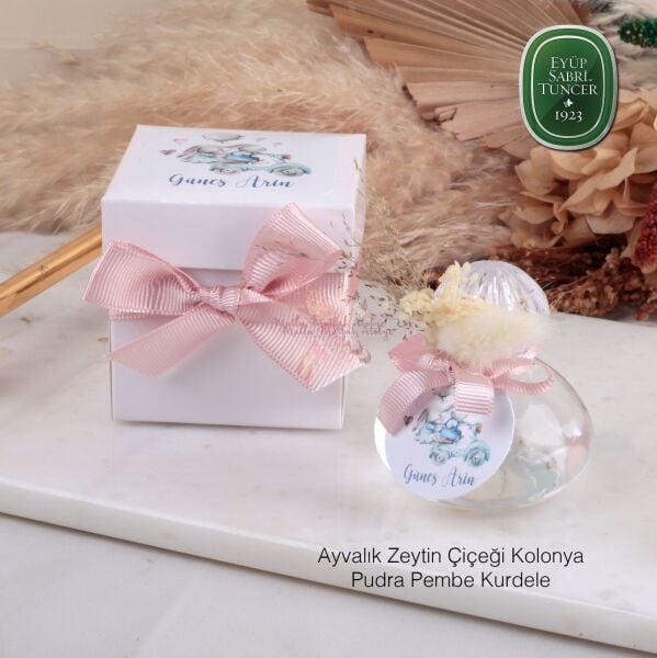 Kutulu Yuvarlak Cam Şişe Eyüp Sabri Tuncer Kolonya Hediyelik