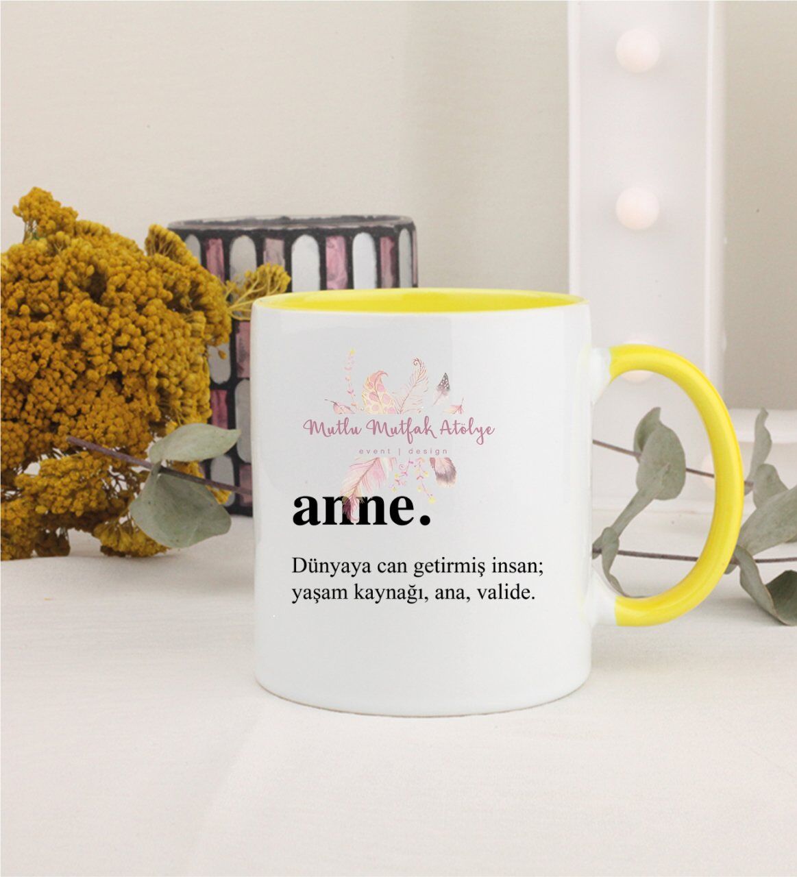 Anneler Günü Sarı Kupa Bardak