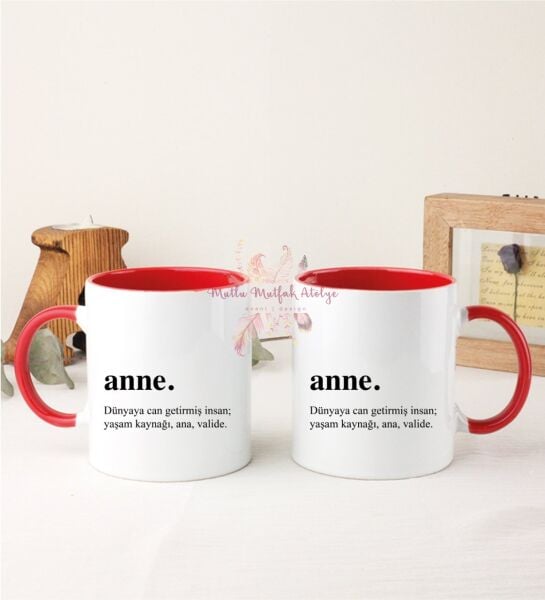 Anneler Günü İkili Kırmızı Kupa Bardak