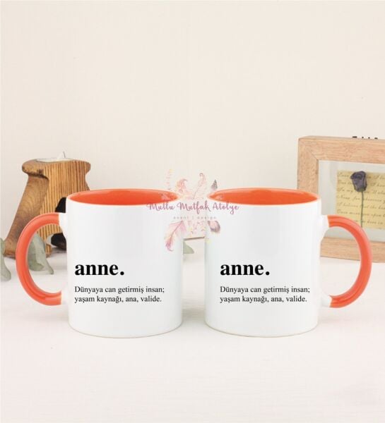 Anneler Günü İkili Turuncu Kupa Bardak