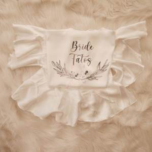 Volanlı İsimli Baskılı Sabahlık ve Bride Taç Set