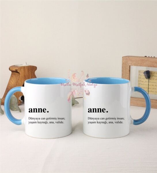 Anneler Günü İkili Mavi Kupa Bardak