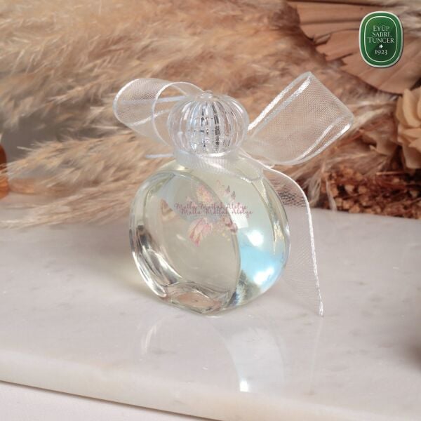 Yuvarlak Yassı Cam Şişe Hediyelik Eyüp Sabri Tuncer Kolonya