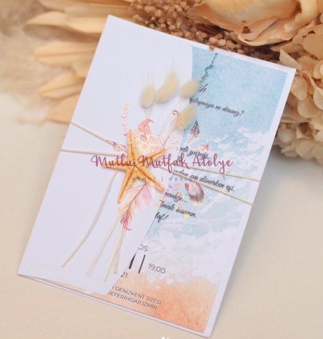 Deniz Yıldızı Konseptli Davetiye (50 Ad.)