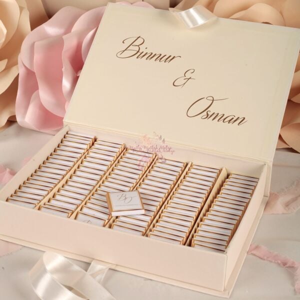 İsimli Kutulu Söz Nişan Çikolatası (100 Ad. Çikolata)