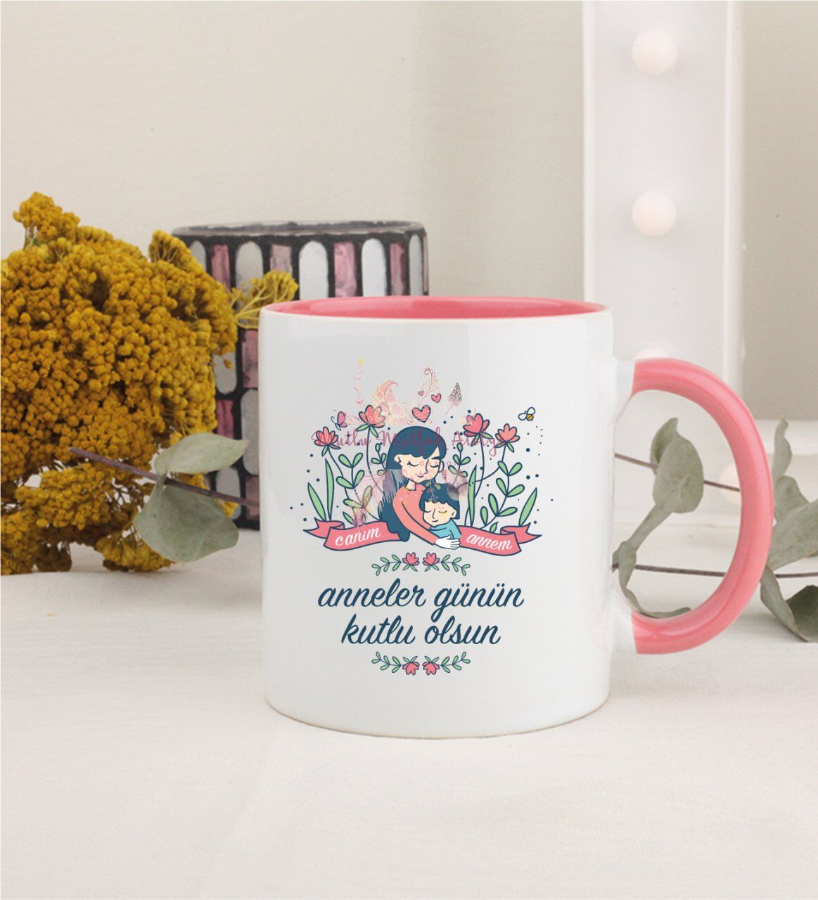 Anneler Günü Pembe Kupa Bardak