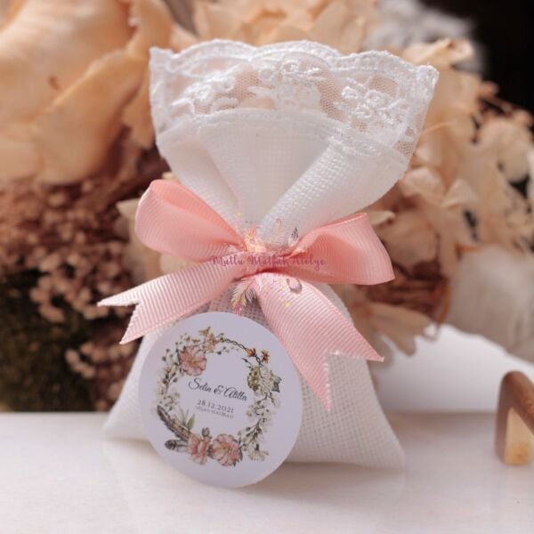 Hediyelik Ekru Lavanta Kesesi