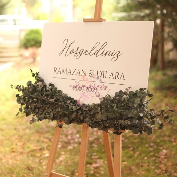 Çiçekli Karşılama Panosu 70x100