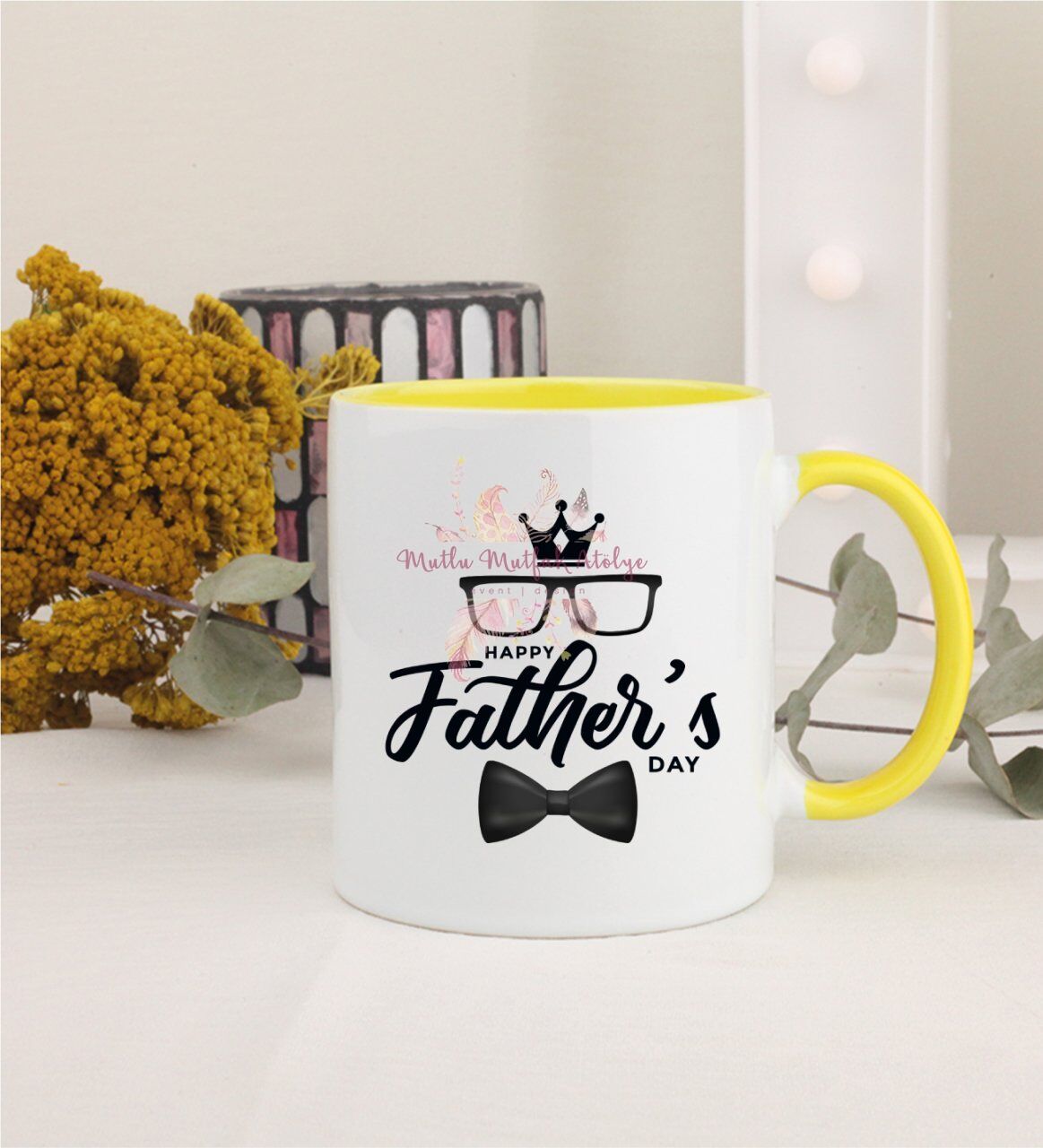 Babalar Günü Sarı Kupa Bardak