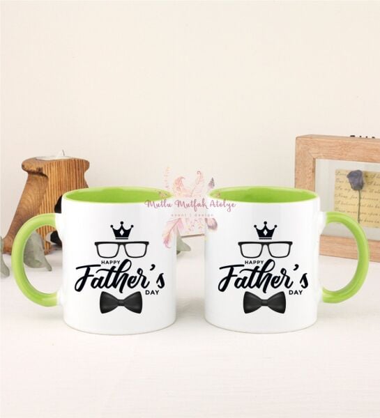 Babalar Günü İkili Yeşil Kupa Bardak