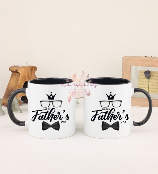 Babalar Günü İkili Siyah Kupa Bardak