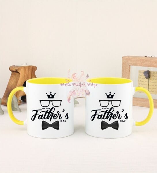 Babalar Günü İkili Sarı Kupa Bardak