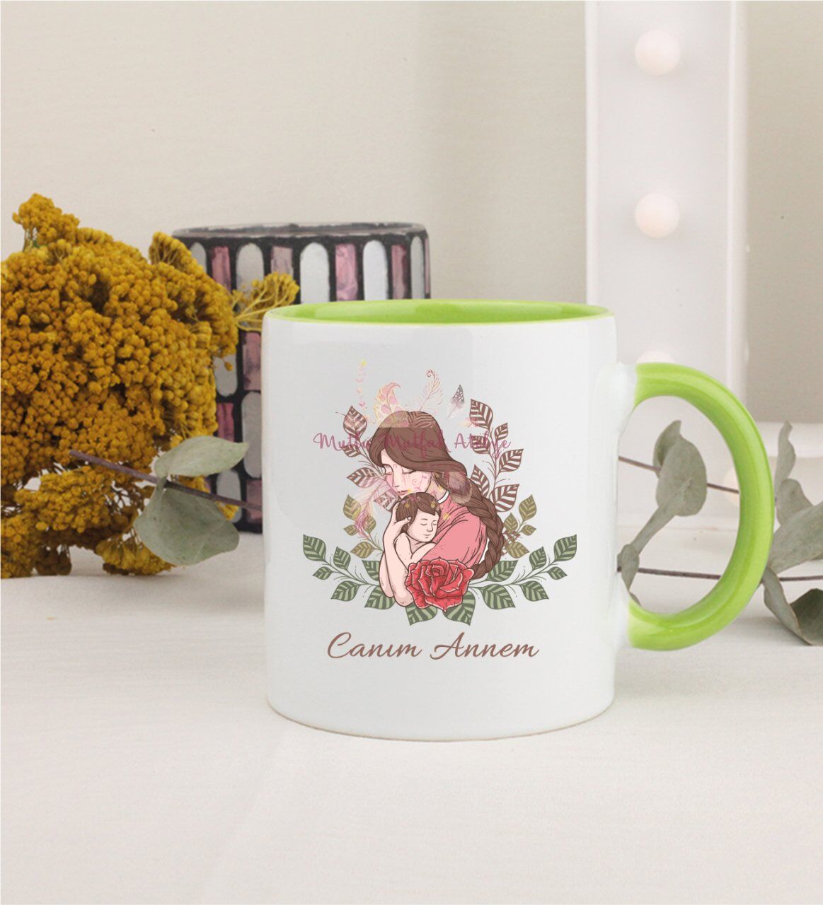 Anneler Günü Yeşil Kupa Bardak