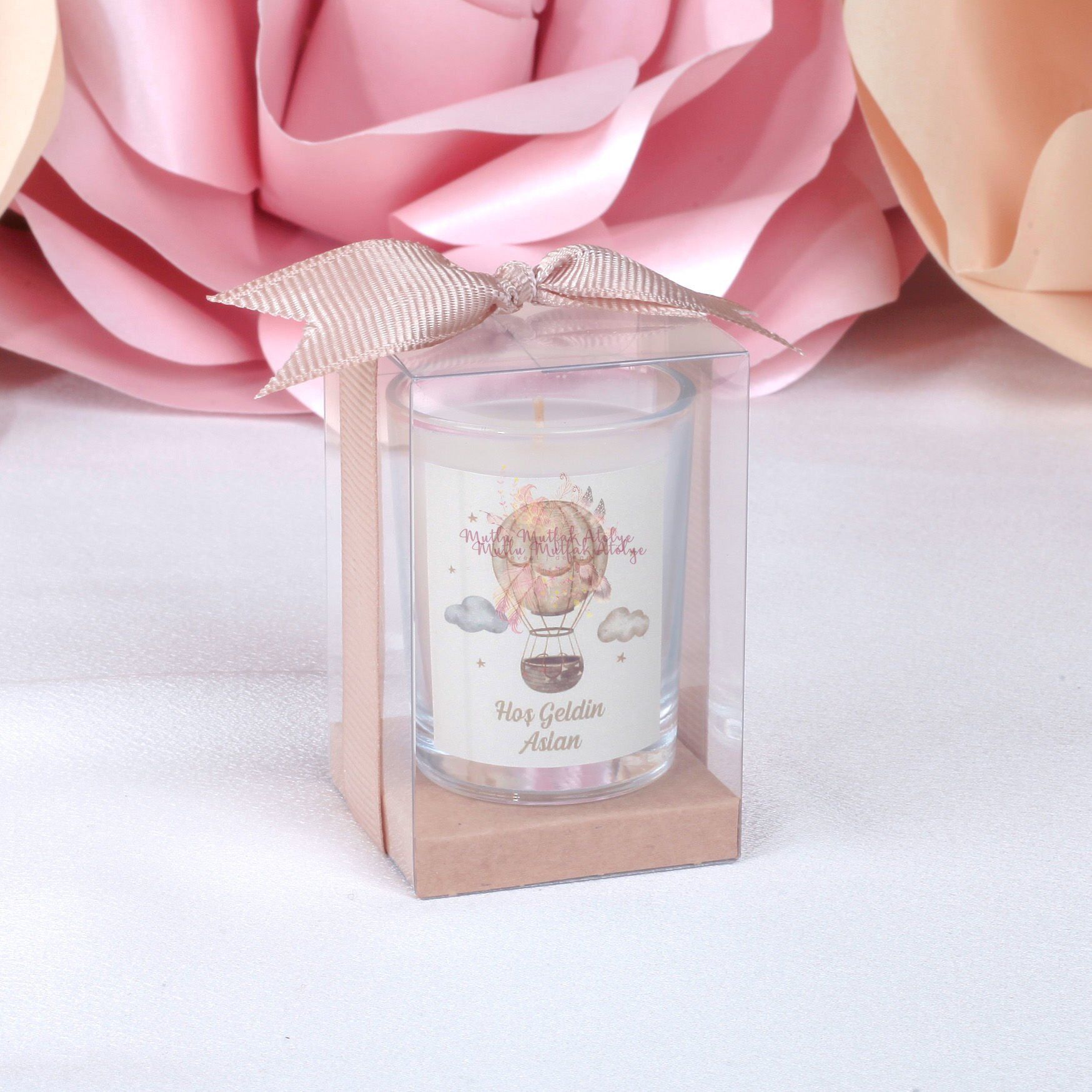 Hediyelik Balon Konseptli Yükseltili Vanilya Kokulu Mum