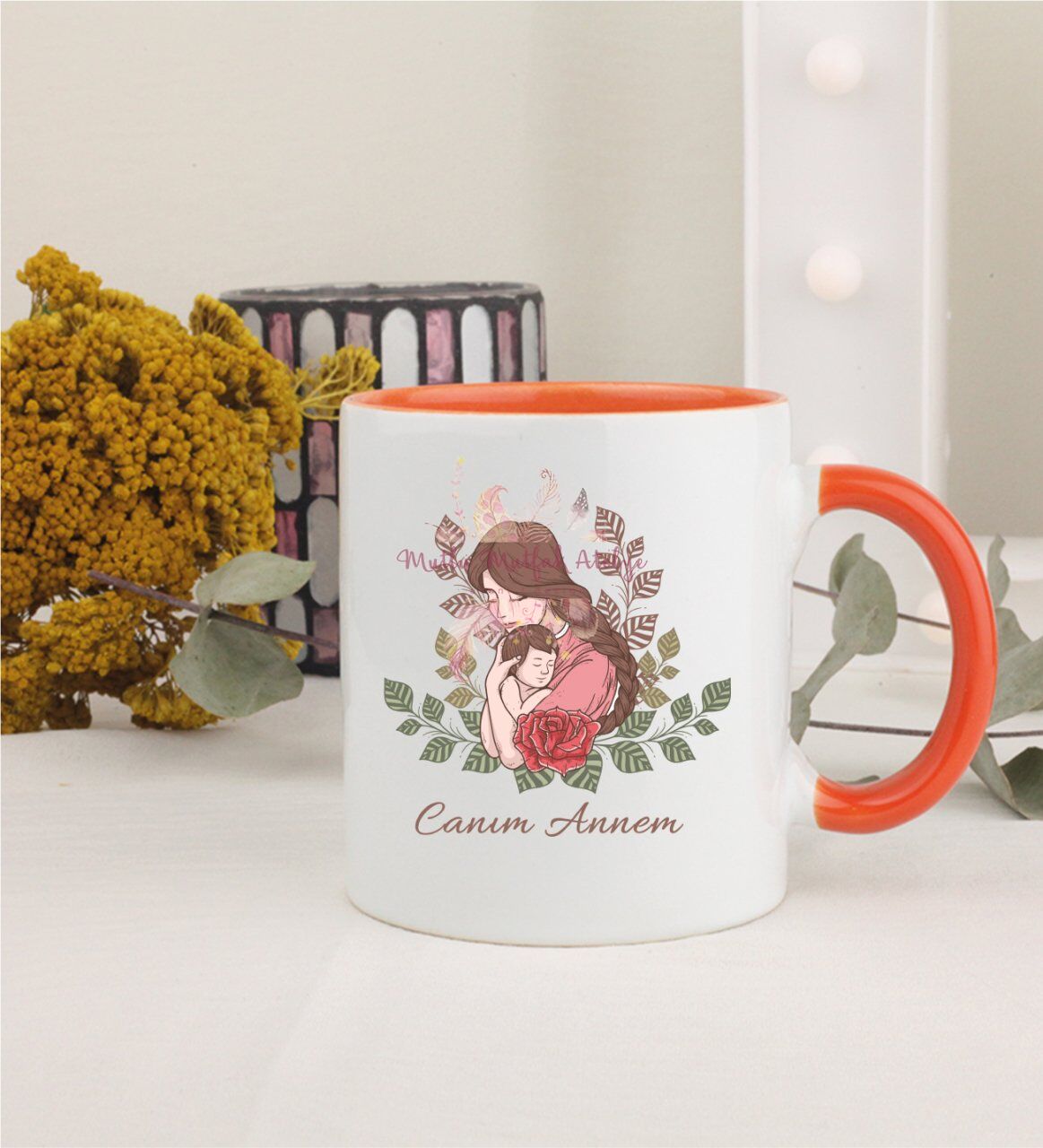 Anneler Günü Turuncu Kupa Bardak