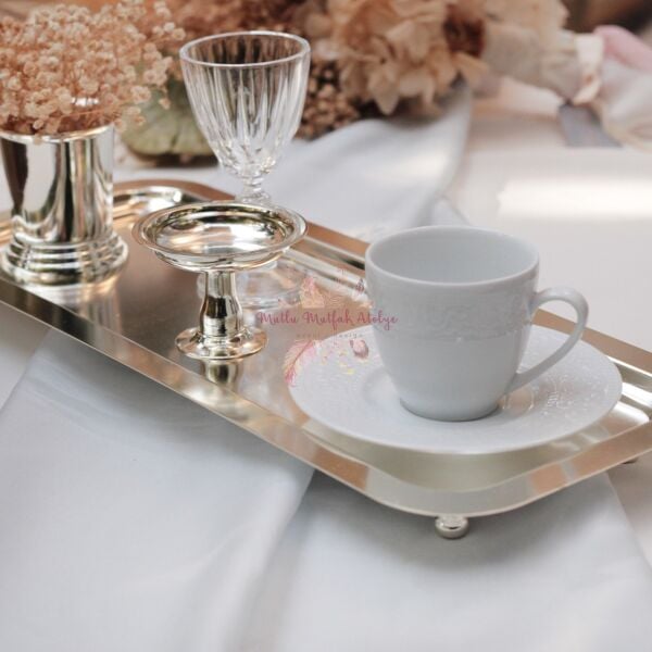 Ayaklı Damat Kahve Seti (Gümüş Kaplama)