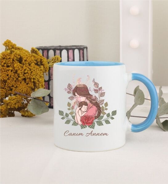 Anneler Günü Mavi Kupa Bardak