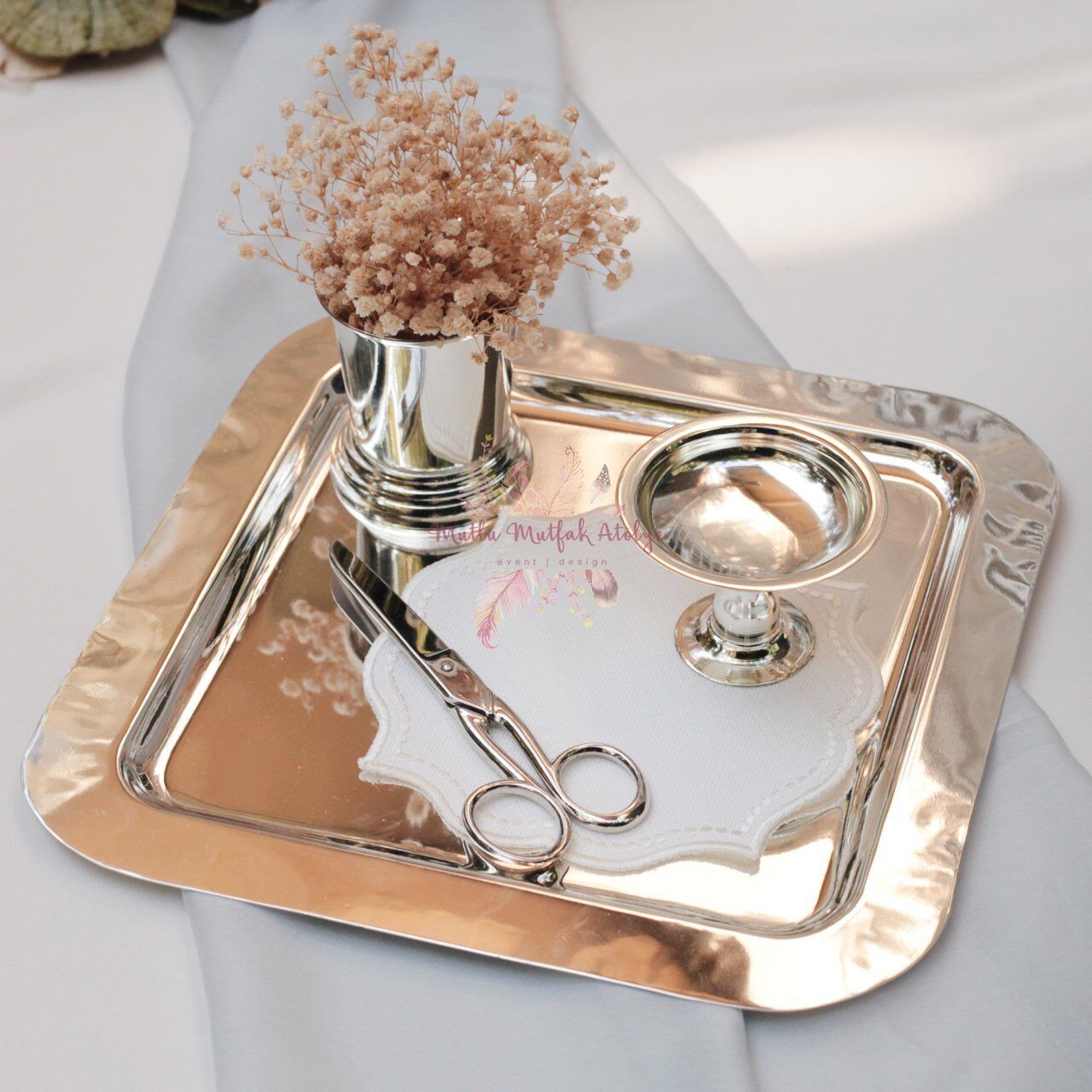 Kare Söz Tepsi Seti (Gümüş Kaplama)