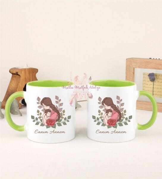Anneler Günü İkili Yeşil Kupa Bardak