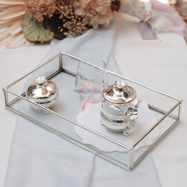 Dikdörtgen Cam Damat Kahve Seti