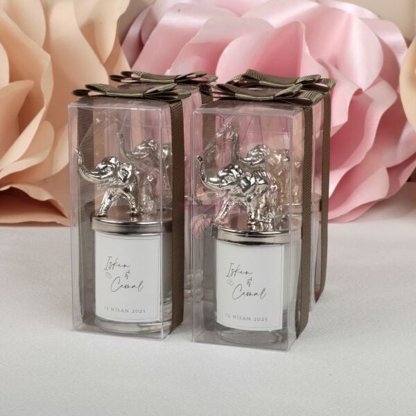 Fil Figürlü Kutulu Mum