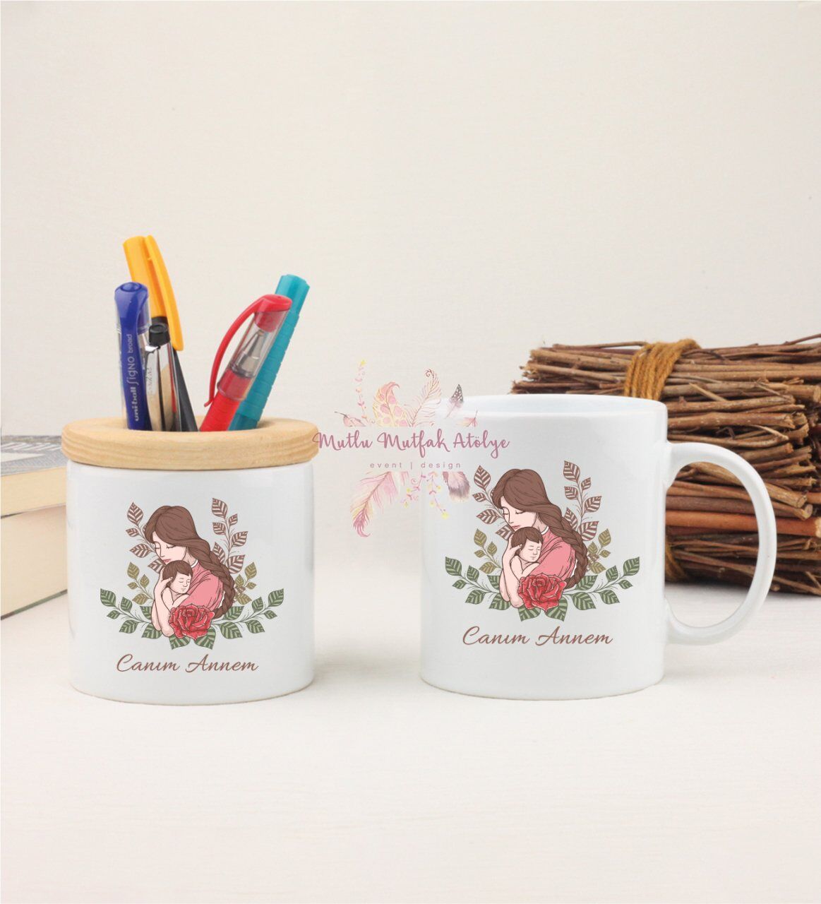 Anneler Günü Kalemlik ve Kupa Bardak