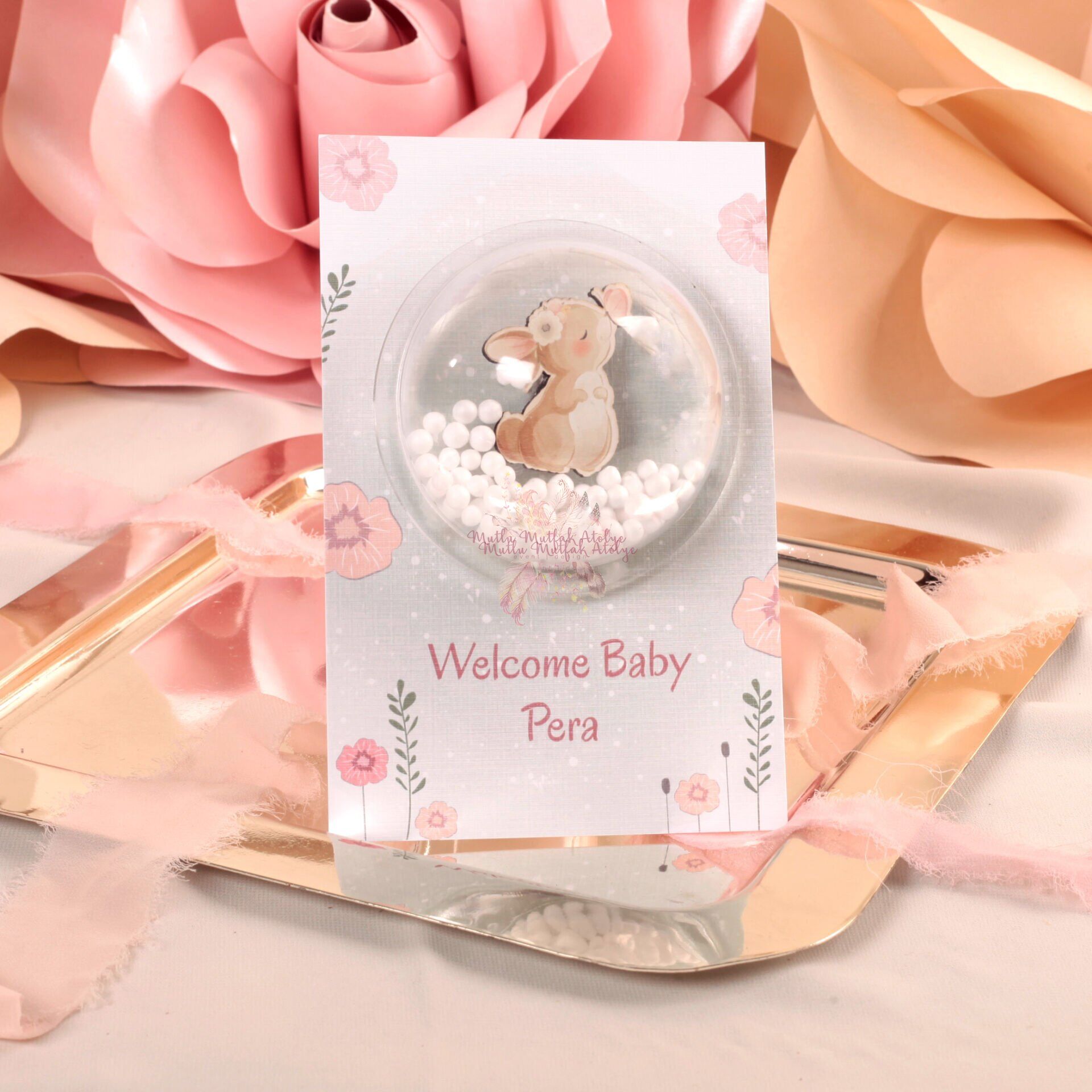 Hediyelik Bebek Tavşan Konseptli Magnet