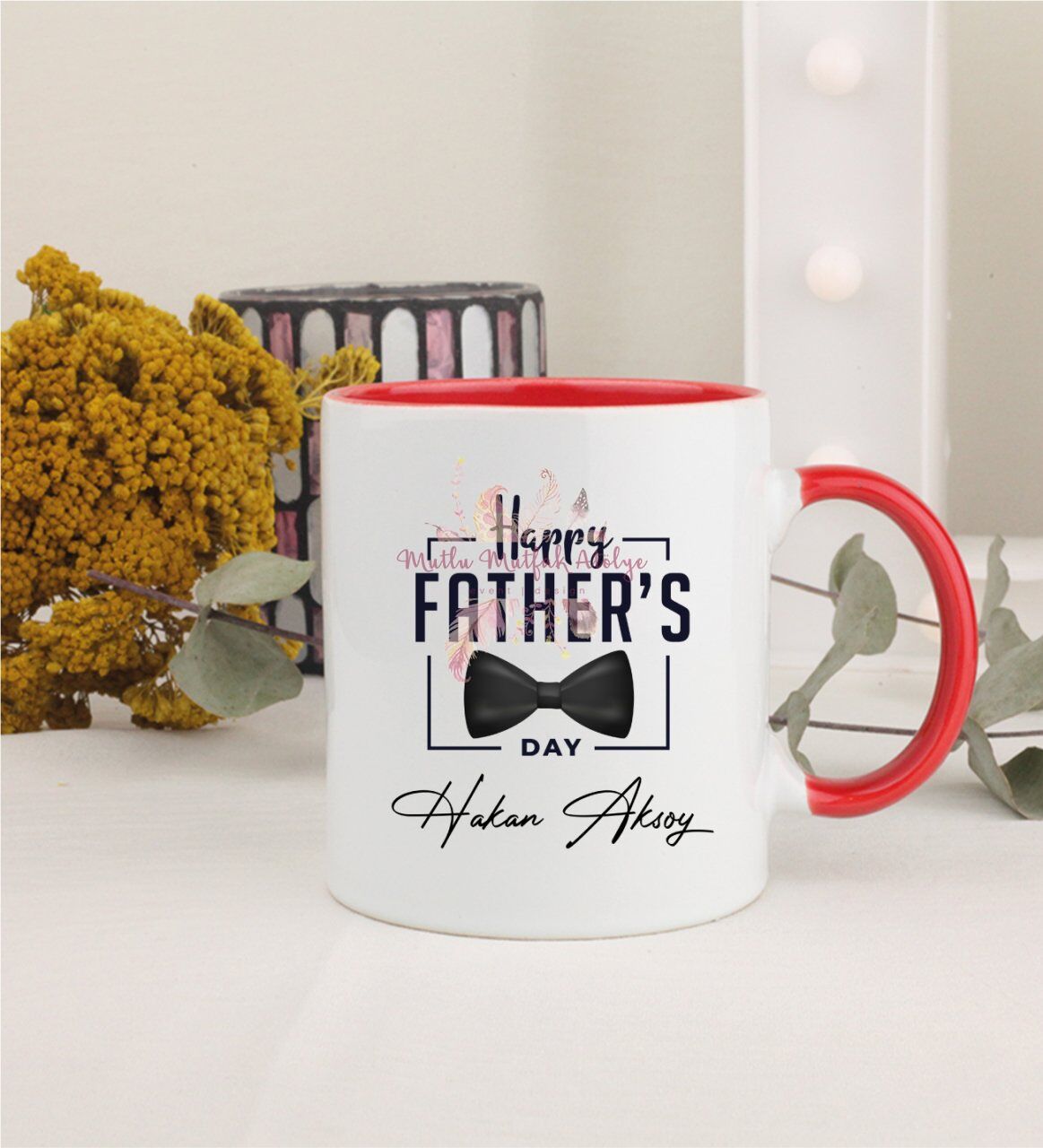 Kişiye Özel Babalar Günü Kırmızı Kupa Bardak