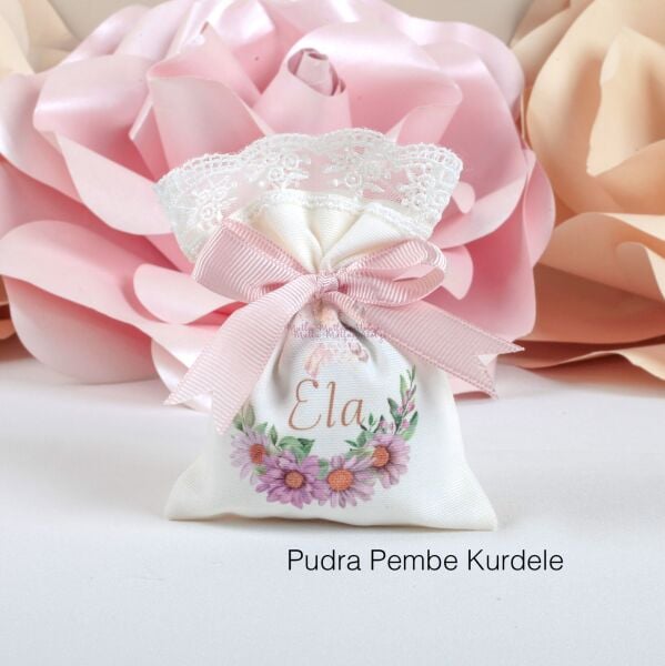 Çiçek Desenli Hediyelik Baskılı Lavanta Kesesi