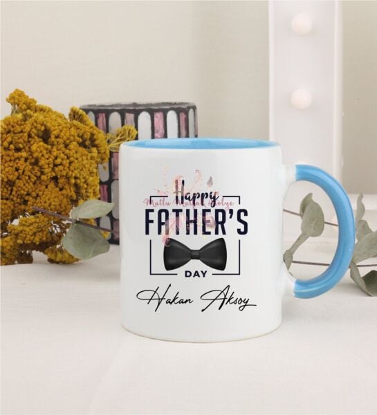 Kişiye Özel Babalar Günü Mavi Kupa Bardak