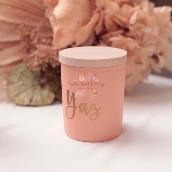 Kişiye Özel Hediyelik Mum ahşap Kapaklı