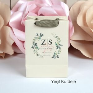 Çiçek Desenli Düğün Nişan Hediyeliği Baskılı Çanta