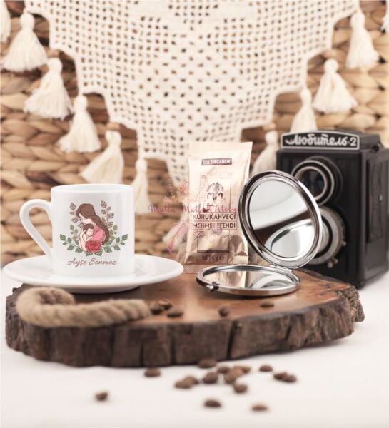 Kişiye Özel Anneler Günü Aynalı Kahve Fincanı