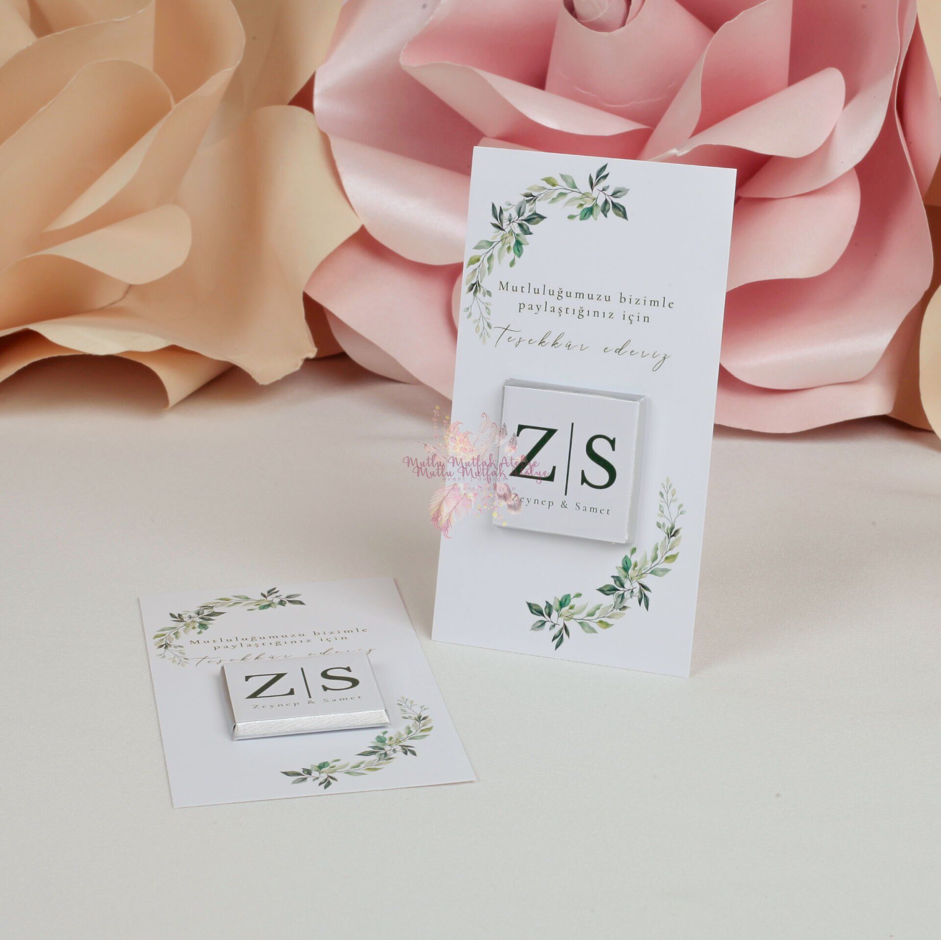 Nikah Hediyeliği Sütlü Çikolatalı Kart