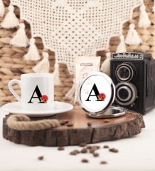 Türk Kahvesi Fincanı ve Aynalı Set A Harfi