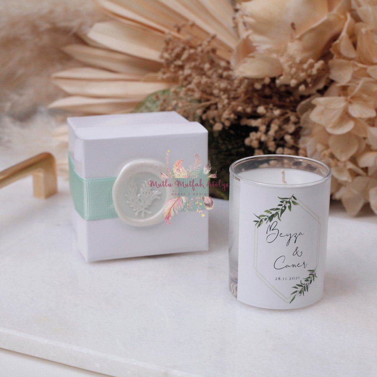 Hediyelik Mühürlü Kutulu Mum