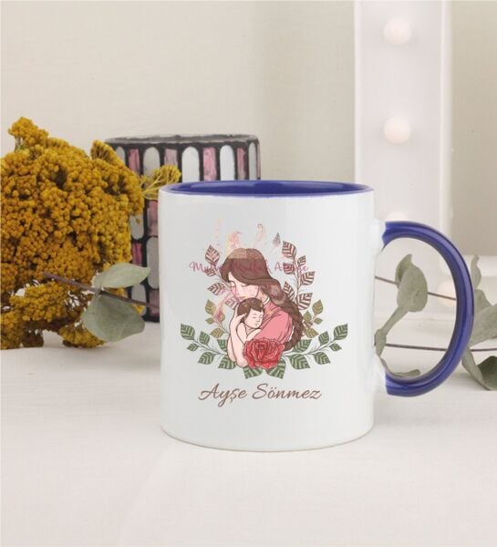 Kişiye Özel Anneler Günü Lacivert Kupa Bardak