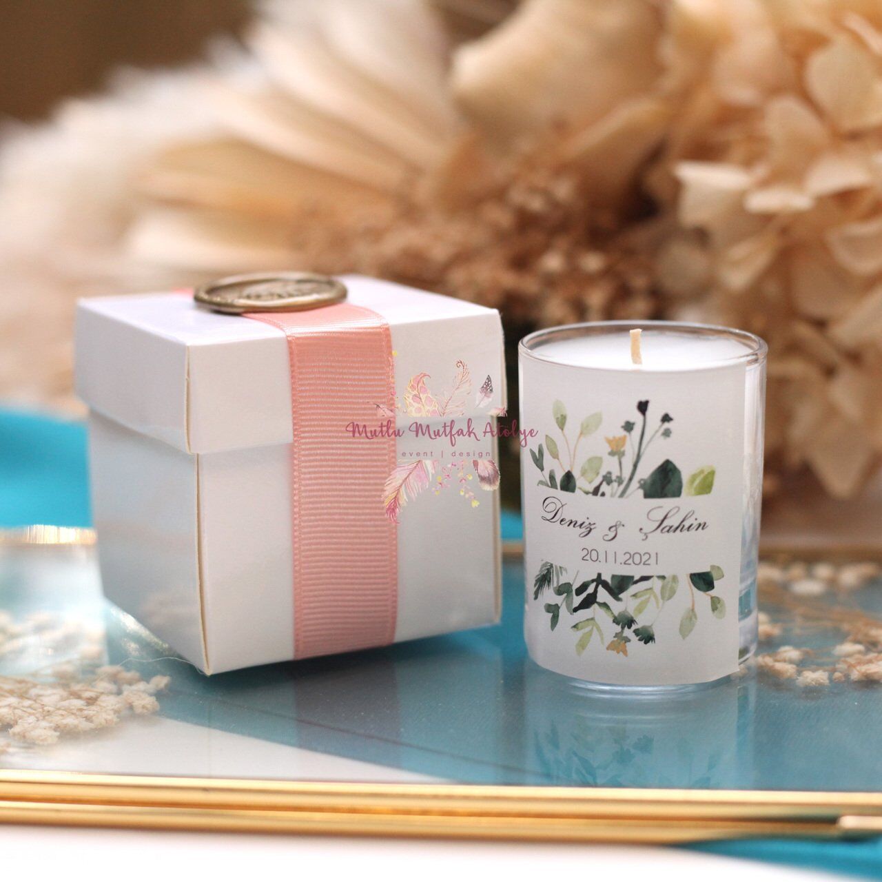 Hediyelik Mühürlü Kutulu Mum
