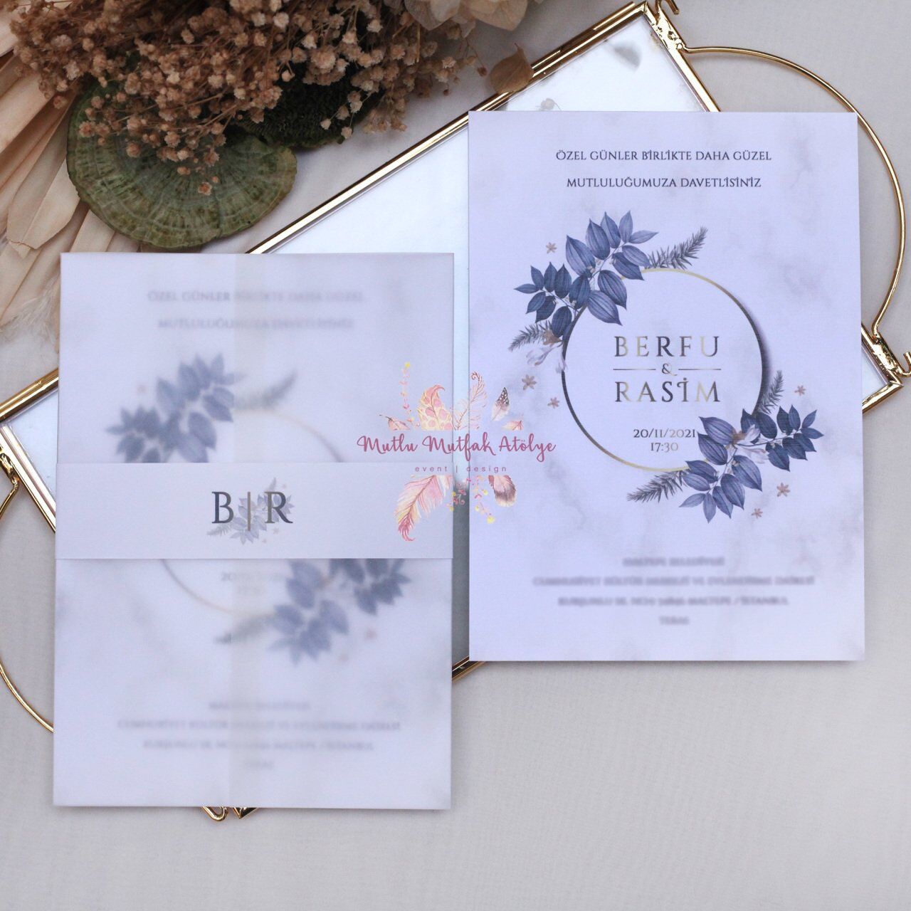 Şeffaf Zarflı Davetiye ( 50 Ad.)